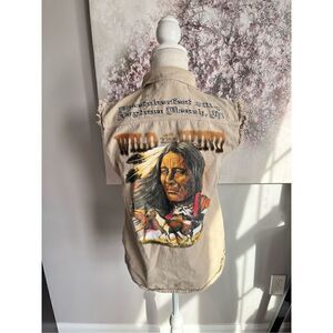 2002 Motorcycle Harley vintage, cut off horse mustang Indian tag, biker design M